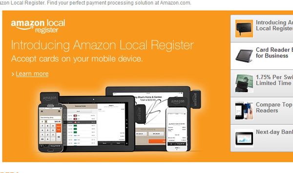 巨人動く。Amazon(Amazon Local Register)がモバイル決済サービスに参入。